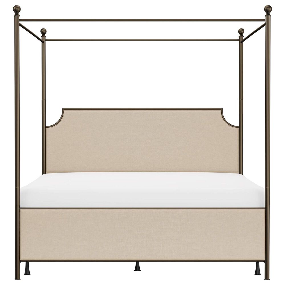 Richlands Furniture McArthur King Metal and Upholstered Canopy Bed in  Brown and Bronze, , large