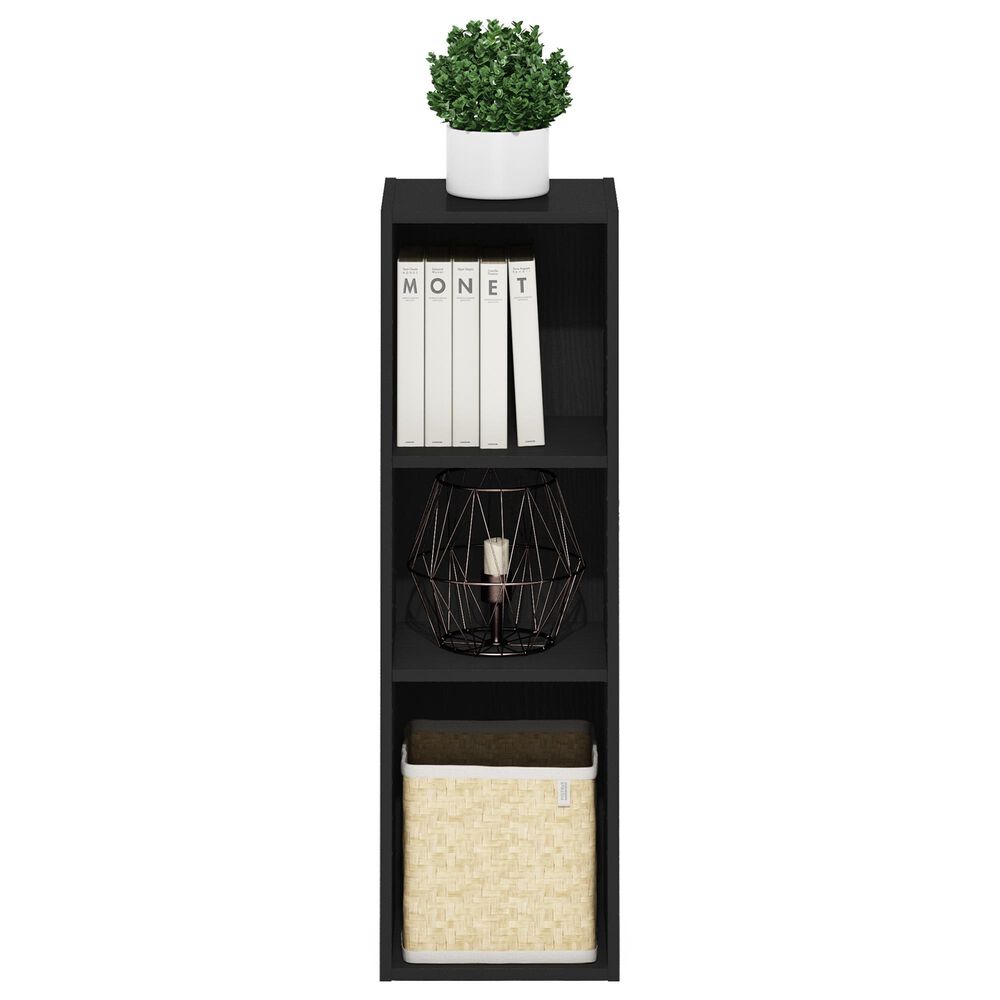 HOMLUX 3-Tier Bookcase Open Multipurpose Display Rack with Adjustable Shelves in Blackwood, , large