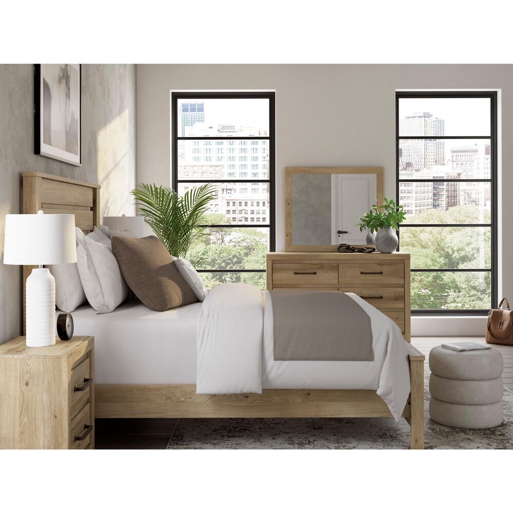 Ashley Brozmont Queen Panel Platform Bed in Natural Brown, , large