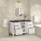 James Martin Vanities Myrrin 48" Vanity in Bright White with 3 cm Charcoal Soapstone Quartz Top, , large