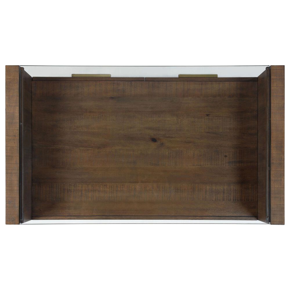 Crystal City Garland Castered Glass Top Coffee Table in Toffee, , large