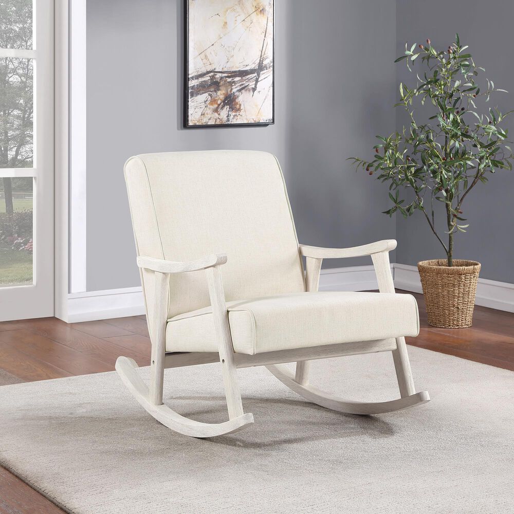 OSP Home Gainborough Rocker with Antique White Frame in Linen, , large