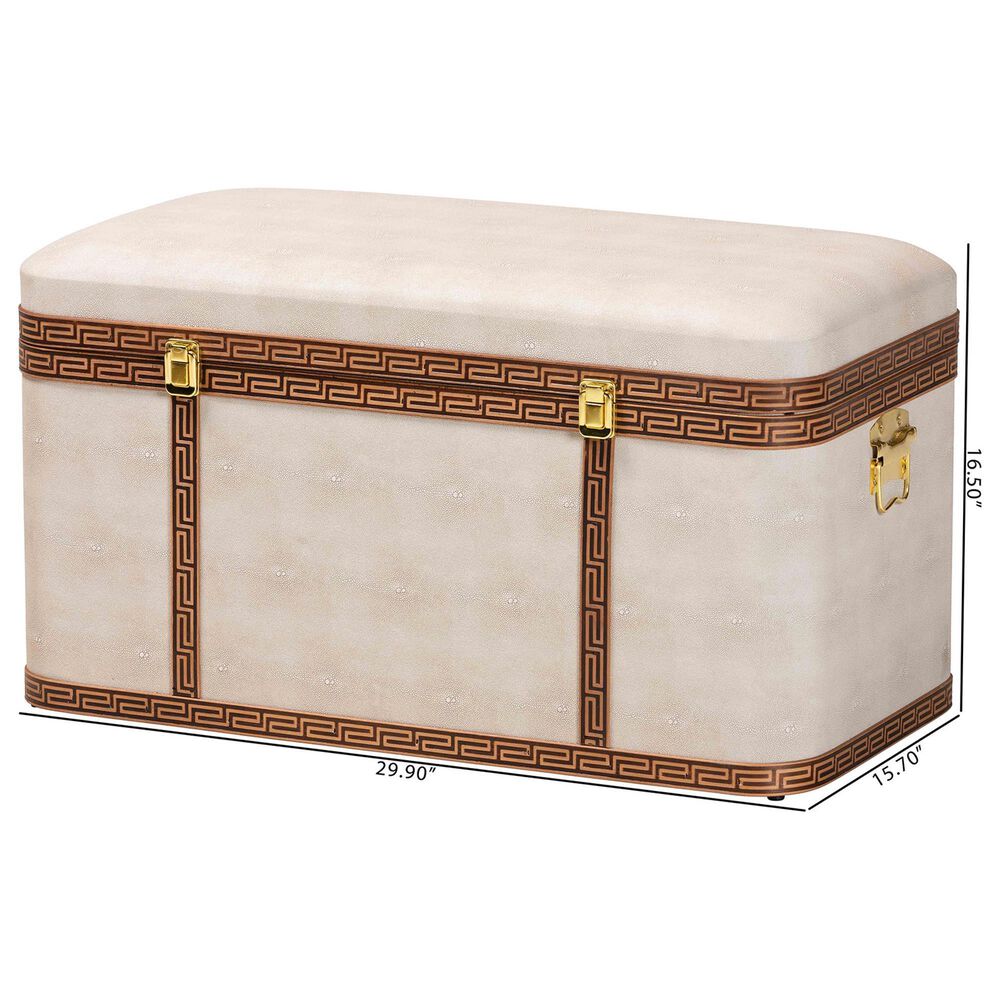Baxton Studio Brenner Storage Trunk in Beige, , large