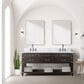 Lexora Home Norwalk 72" Double Bathroom Vanity in Brown Oak with White Cultured Marble Top and Rectangle Sink, , large
