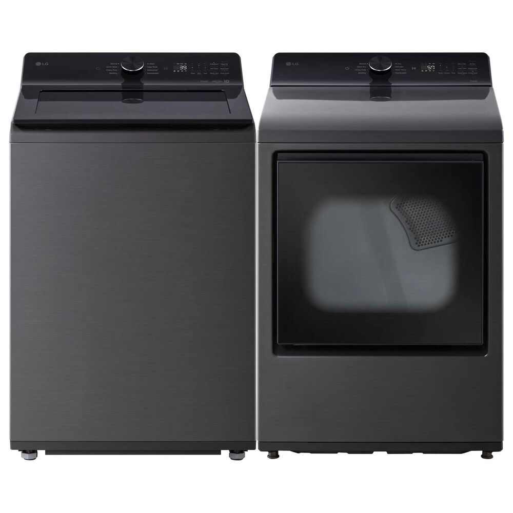 LG 5 Cu. Ft. Smart Top Load Washer and 7.3 Cu. Ft. Electric Dryer Laundry Pair in Platinum Black, , large