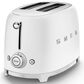 SMEG Retro-Style 2-Slice Toaster in Matte White and Polished Chrome, , large