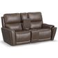 Flexsteel Carter Power Reclining Sofa and Loveseat Set in Cappuccino Brown, , large