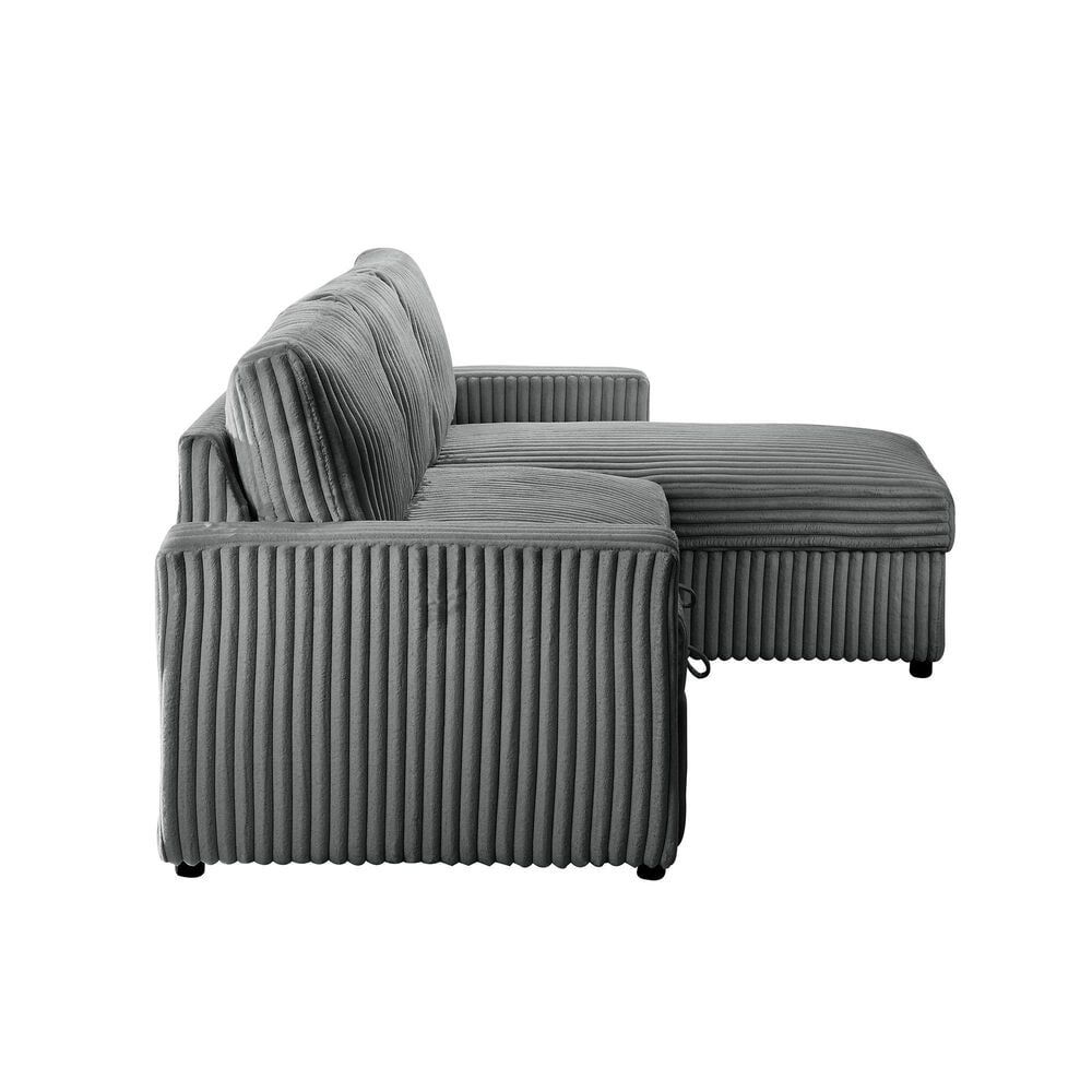 Titanic Furniture Jayla 2-Piece Sleeper Sectional Right Facing Chaise in Gray, , large