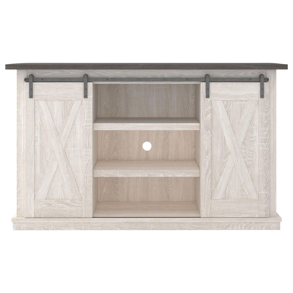 Ashley Dorrinson 54&quot; TV Stand in Antique White and Gray, , large