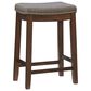 Linon Home Decor Claridge Counter Stool with Grey Cushion in Rustic Dark Brown, , large