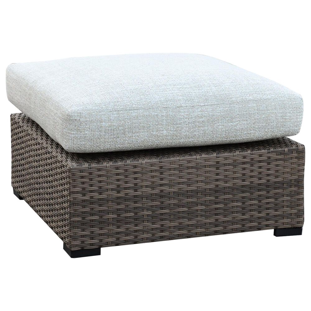 Summit Home Mendocino Outdoor Ottoman with Cushion in Brown, , large