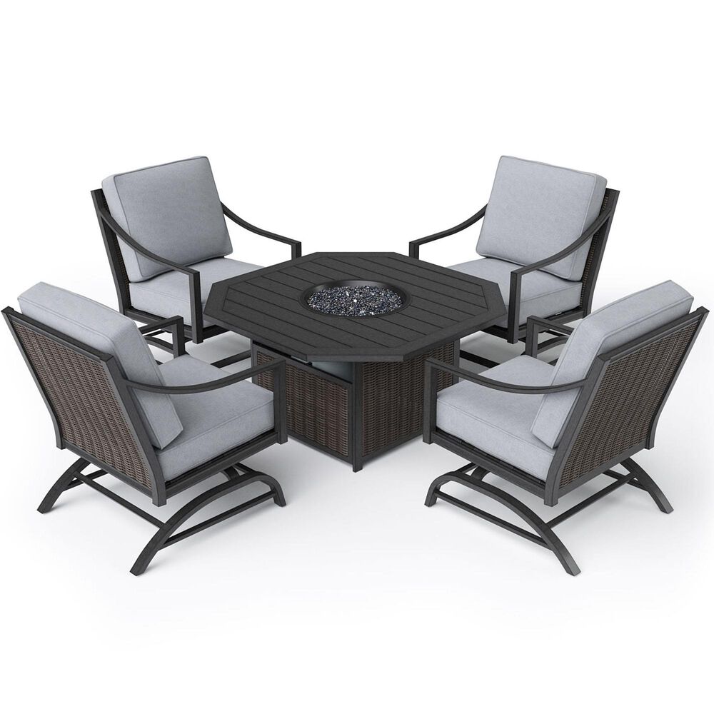 Clear Creek Collection 5-Piece Fire Chat Set in Concrete, , large