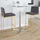 Lumisource Fuji High Back Barstool with Charcoal Fabric in Gold (Set of 2), , large