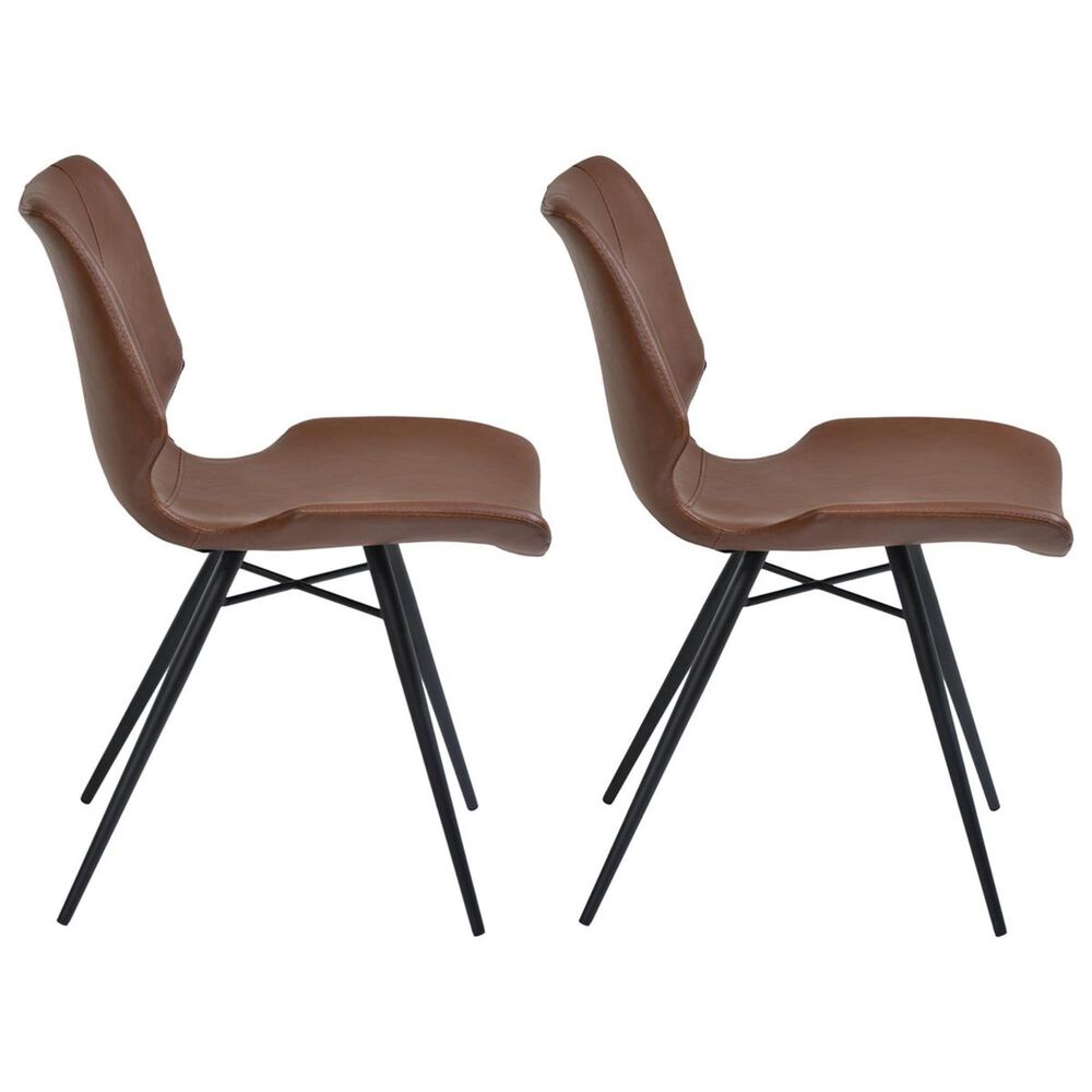 Blue River Zurich Dining Chair in Matte Black and Vintage Coffee &#40;Set of 2&#41;, , large