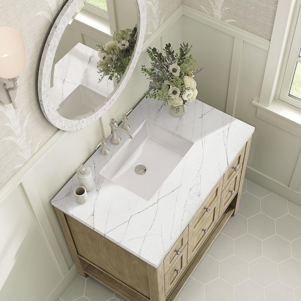 James Martin Vanities Breckenridge 36&quot; Single Vanity in Whitewashed Oak with 3 cm Ethereal Noctis Quartz Top, , large