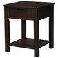 HOMLUX 20" End Table with Drawer in Dark Brown, , large