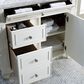 James Martin Vanities Bristol 36" Single Bathroom Vanity in Bright White with 3 cm Carrara White Marble Top and Rectangular Sink, , large