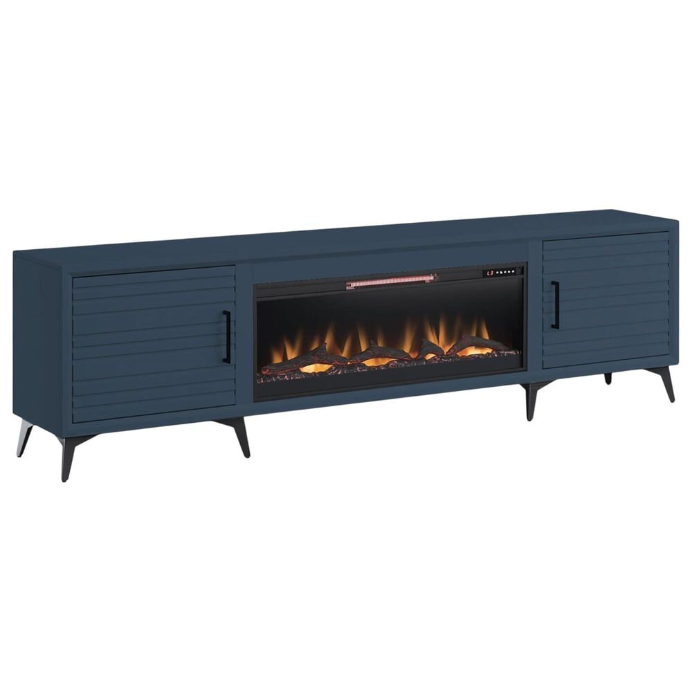 Legends Home Malibu 95" Fireplace Console in Denim Blue, , large