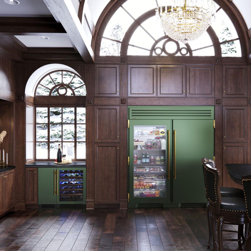 True Residential 5.28 Cu. Ft. Dual Zone Undercounter Wine Cabinet with Right Hinge and Glass Door in Panel Ready, , large