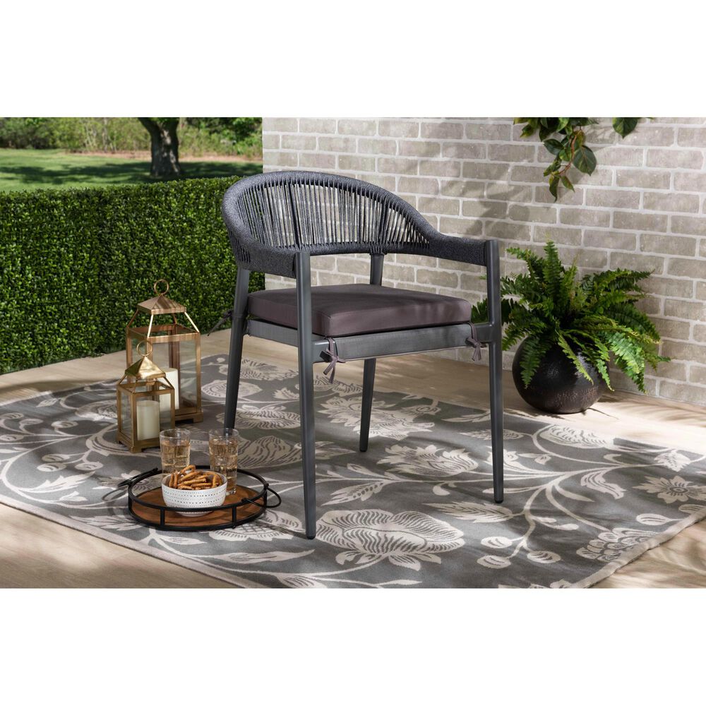 Baxton Studio Wendell Patio Dining Chair in Grey, , large