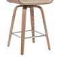 Armen Living Tyler Swivel Counter Stool with Vintage Brown Cushion in White Washed, , large