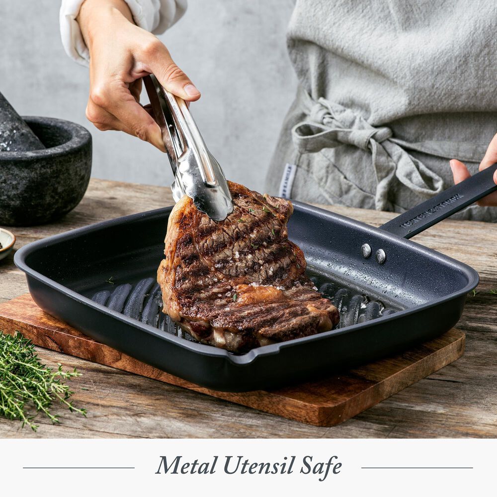 Green Pan 11" Carbon Steel Grill Pan in Black, , large