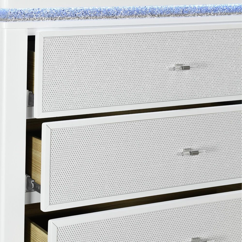 Global Furniture USA Alina 5-Drawer Chest with LED in White, , large