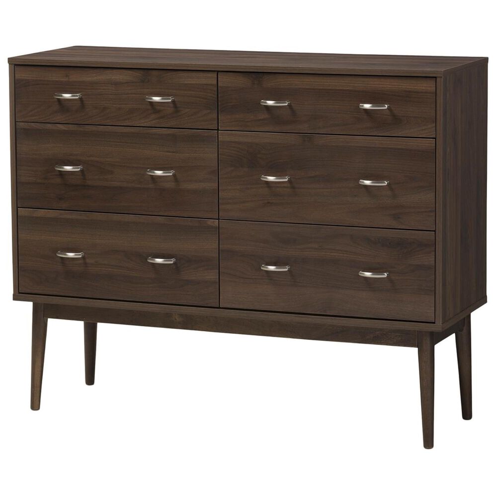 Baxton Studio Disa 6 Drawer Dresser in Brown, , large