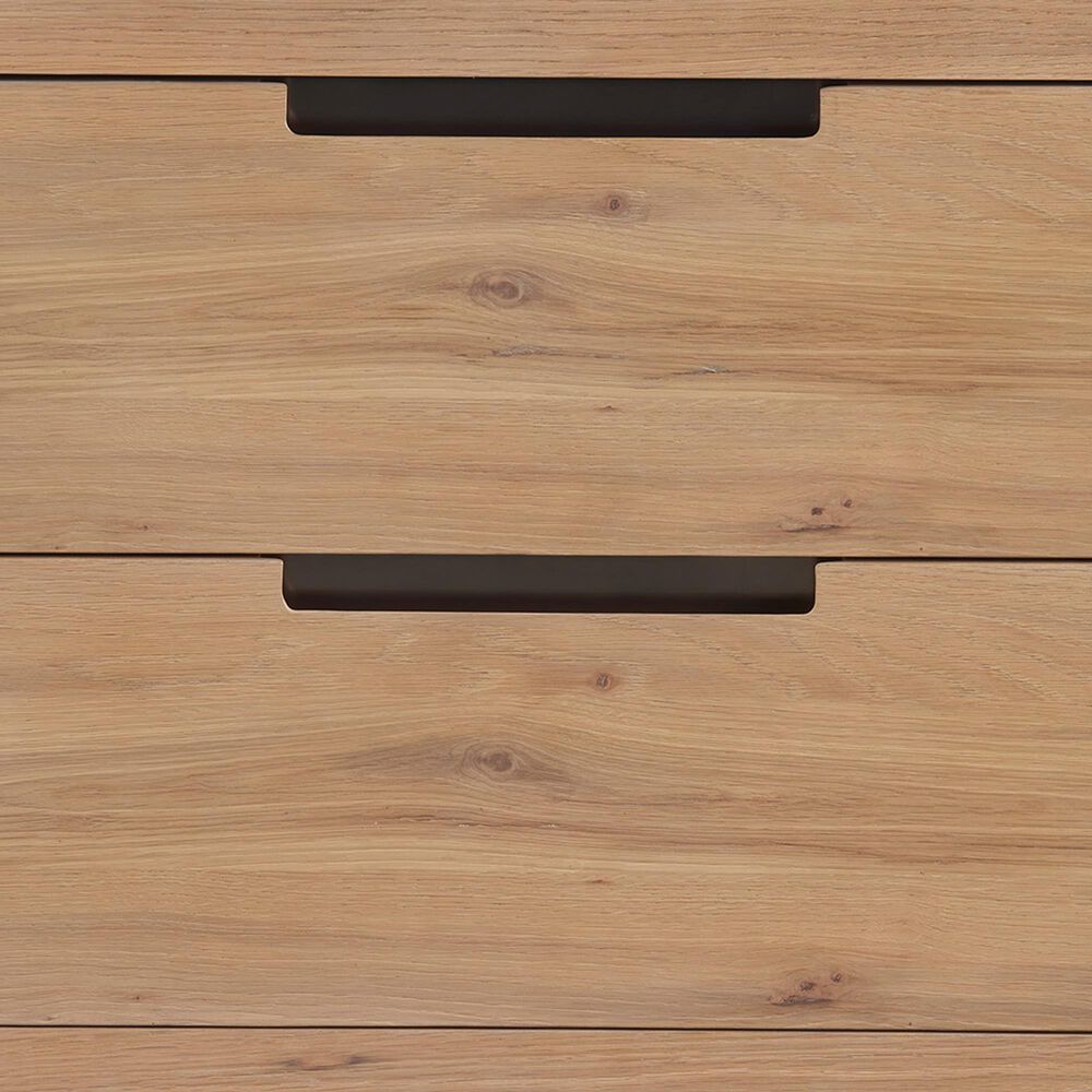 Universal Furniture Modern Walker Queen Panel Bed with Two Nightstands in Natural Oak, , large