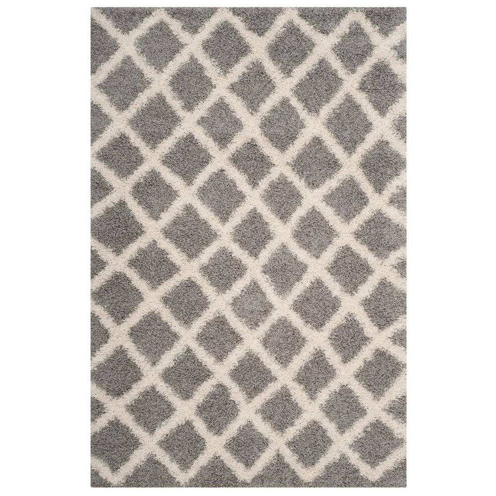 Safavieh Dallas Shag SGD258G-5 5&#39;1&quot; x 7&#39;6&quot; Grey/Ivory Area Rug, , large