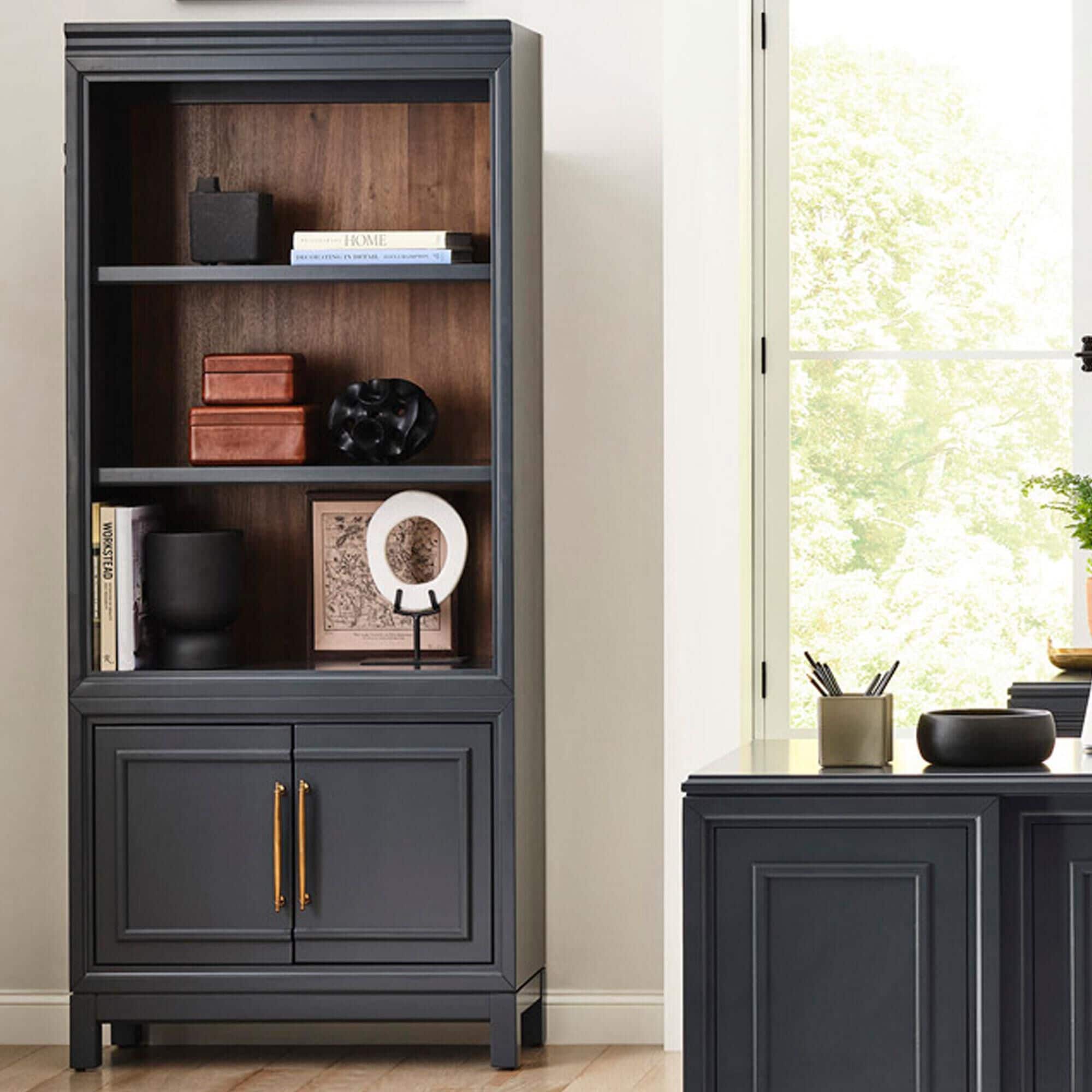 Riva Ridge Alexander 2-Door Bookcase in Midnight