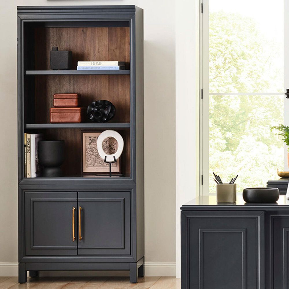 Riva Ridge Alexander 2-Door Bookcase in Midnight, , large