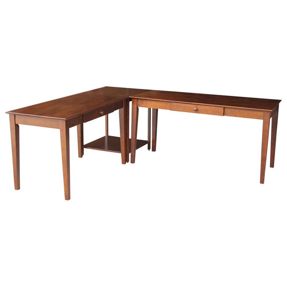International Concepts Transitional 2-Piece Connecting Desks in Espresso, , large