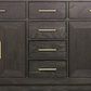 Lexora Home Abbey 60" Double Bathroom Vanity in Brown Oak with 2 cm White Quartz Top and Rectangular Sinks, , large