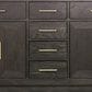 Lexora Home Abbey 60" Double Bathroom Vanity in Brown Oak with 2 cm White Quartz Top and Rectangular Sinks, , large