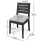 Hearth and Haven Outdoor Armless Dining Chair with Dark Gray Frame in Light Gray (Set of 2), , large