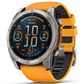 Garmin Fenix 8 Sapphire AMOLED Smartwatch 51mm Titanium Case with Spark Orange and Graphite Silicone Band, , large