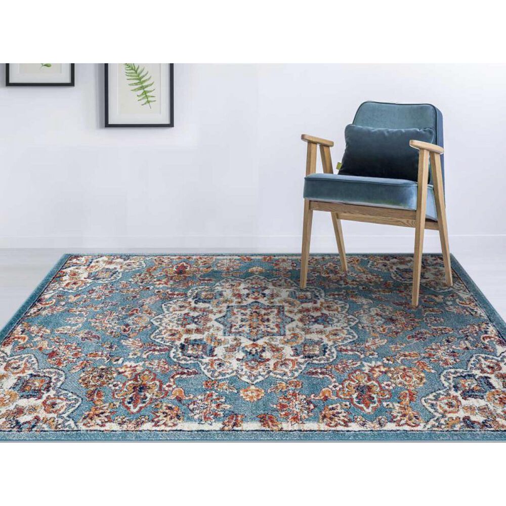 Amer Rugs Alexandria 4&#39; x 6&#39; Sea Blue Area Rug, , large