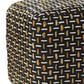 LR Home 16" Square Pouf in Black and Gold, , large