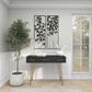 Maple and Jade 42" x 15" Metal Floral Wall Decor with Frame in Matte Black (Set of 2), , large
