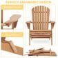 Hearth and Haven Outdoor Folding Adirondack Chair in Light Brown (Set of 2), , large