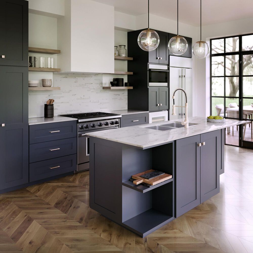 Cambria Luxury Brittanicca Block 3cm Quartz Countertop in White and Gray, , large