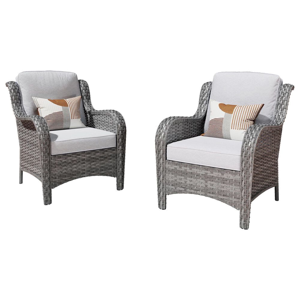 HOMLUX 29" Patio Single Chair in Grey (Set of 2), , large