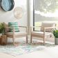 Linon Home Decor Teagon Patio Arm Chair in Beige (Set of 2), , large