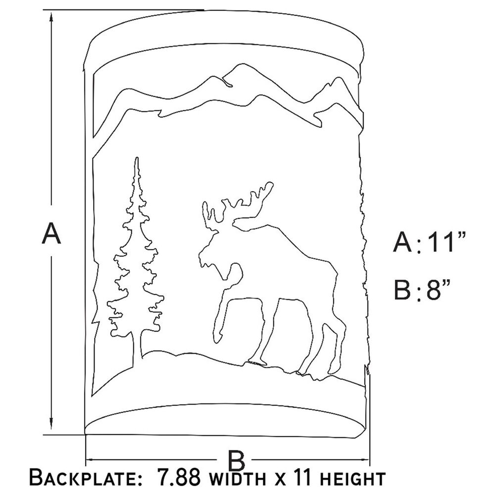 Vaxcel Yellowstone 1-Light Moose Wall Sconce in Burnished Bronze, , large