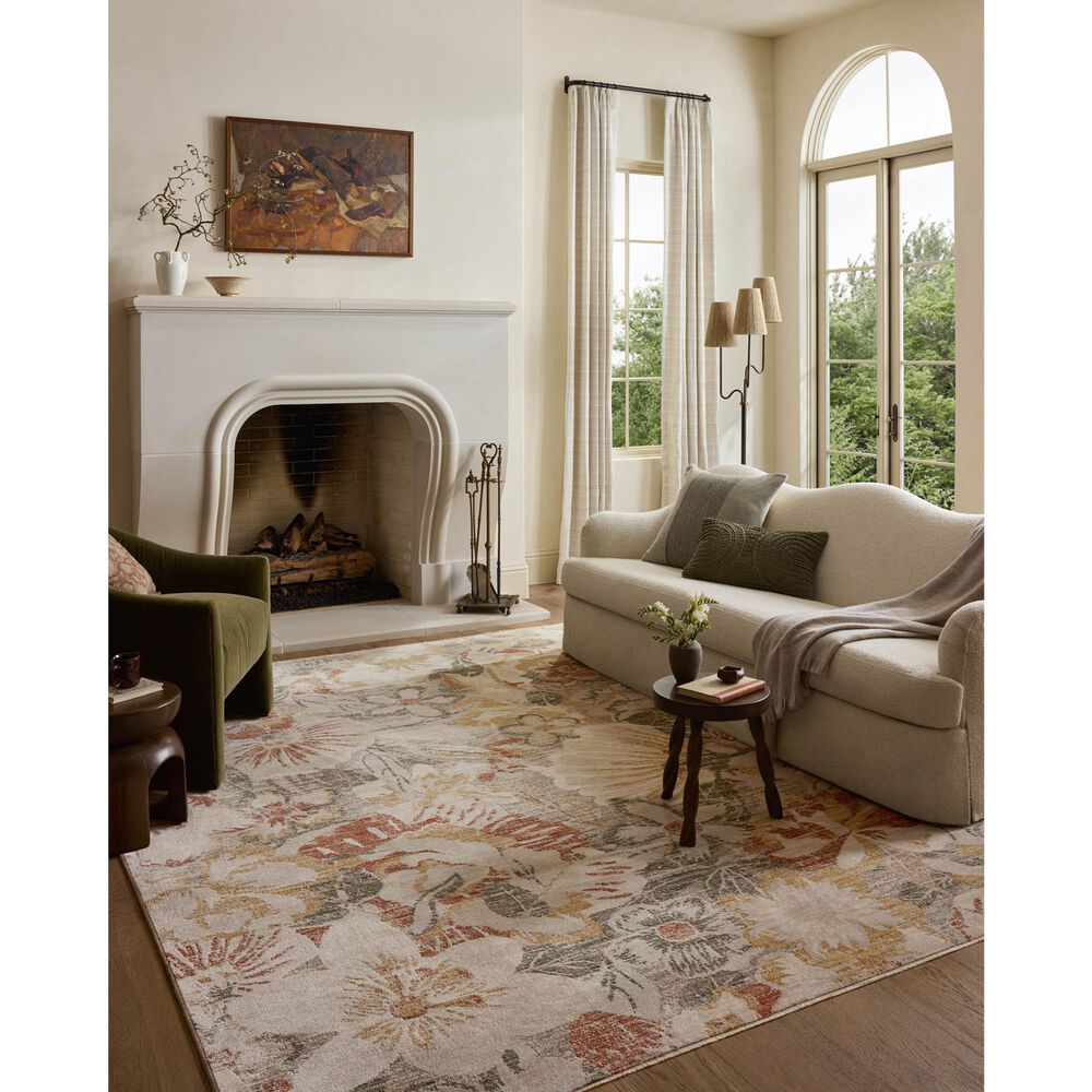 Loloi Eileen Natural and Sunrise 5&#39;1&quot; x 7&#39;6&quot; Area Rug, , large