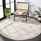 Safavieh Bermuda 5" Round Ivory and Beige Indoor/Outdoor Area Performance Rug, , large