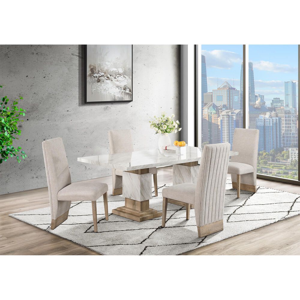 Modern Market Chanel Tufting Back Side Chair in Natural, , large