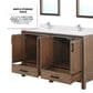 Lexora Home Ziva 60" Double Bathroom Vanity in Rustic Barnwood with 2 cm White Quartz Top and Rectangular Sinks, , large