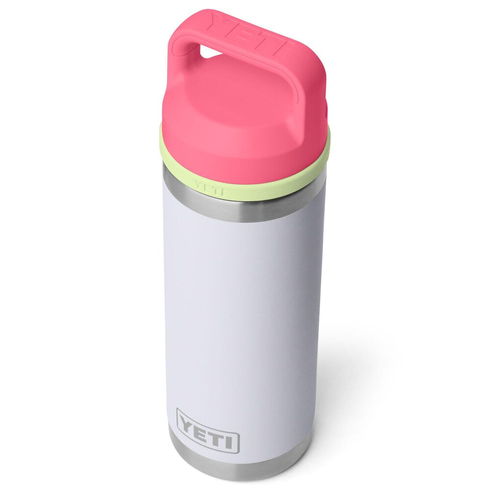 YETI Rambler 18 Oz Water Bottle with Color-Blocked Chug Cap in Mist, Pink and Grasshopper, , large